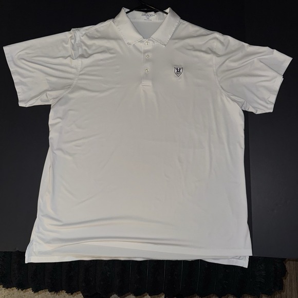 B. Draddy Other - Draddy Sport Polo Shirt XXL White Short Sleeve Embroidered Logo Button